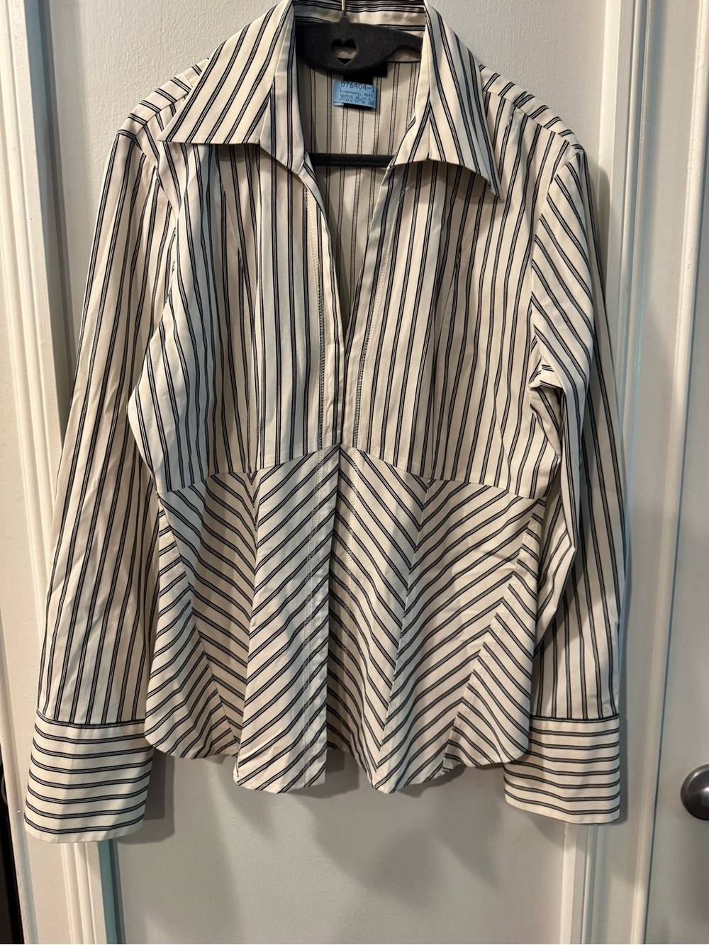 The Limited Stripped Collared Women’s Blouse - Cream & Black